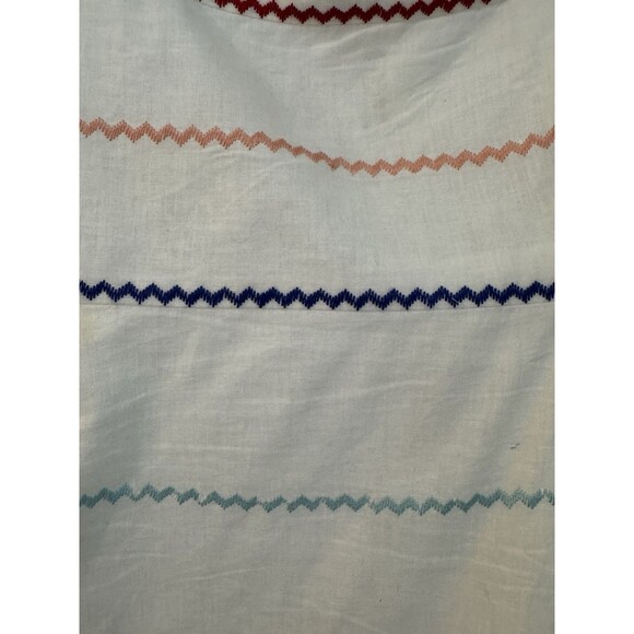 Forever 21 Dress Women Embroidered Zigzag Sundress Linen Blend Size 3X Rainbow - Picture 4 of 11
